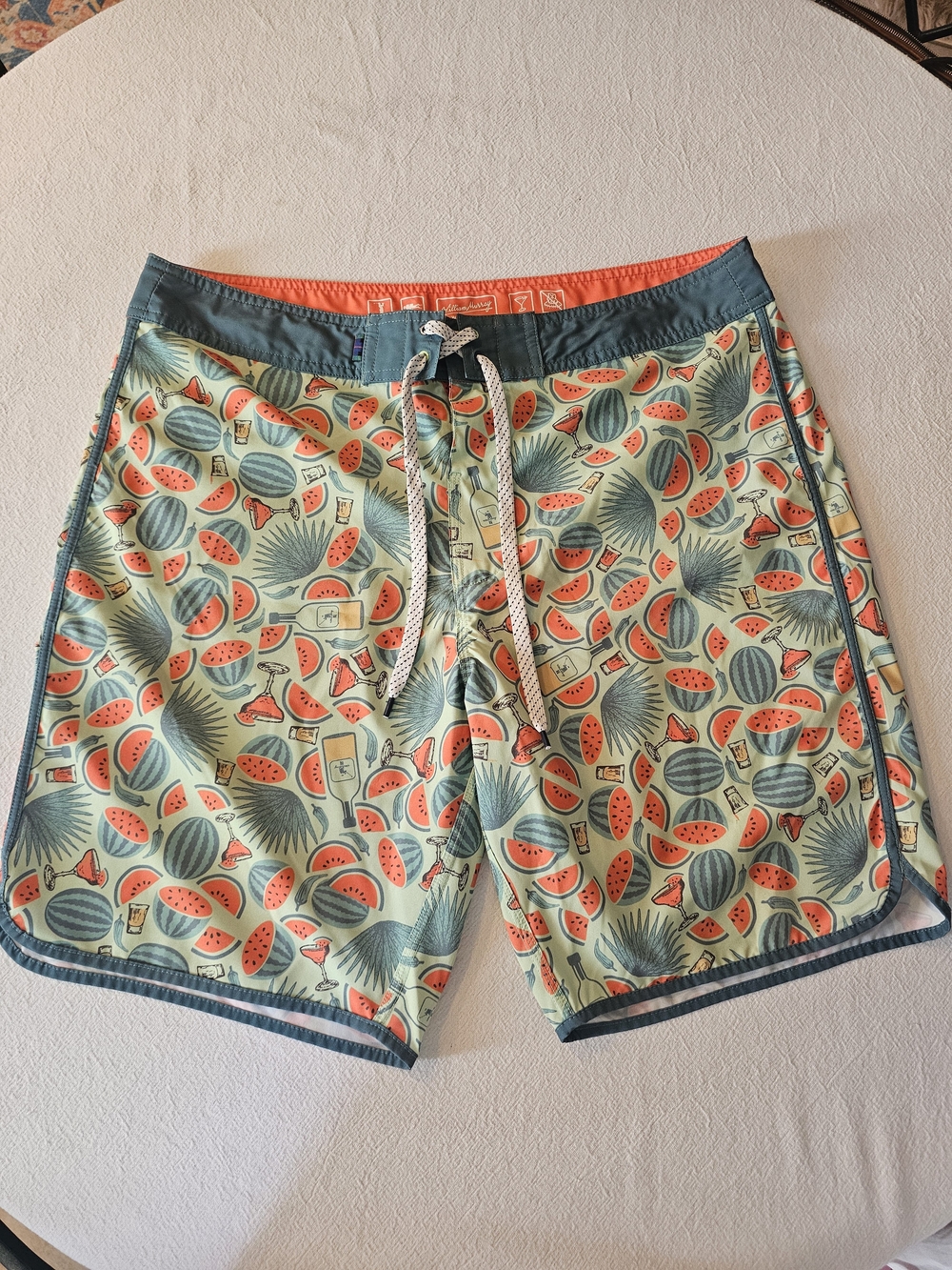 William Murray Golf 36 Watermelon Cocktail Board Shorts Swim Trunks Seed Spitter